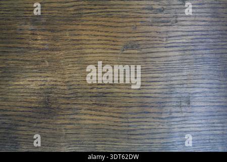 Holzoberfläche mit natürlichen Mustern und Texturen in Detailansicht während der Tageslichtstunden Stockfoto