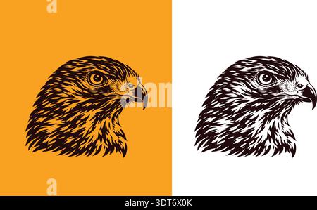 Vogelkopf Vektor-Logo-Illustration Stock Vektor