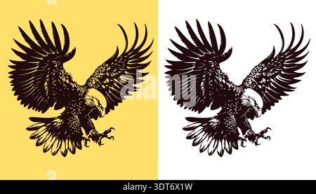 Illustration des Vektorlogos des fliegenden Adlers Stock Vektor