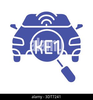 Farbiges flaches Symbol für Kennzeichenerkennung. Vektorisoliertes Element. Bearbeitbare Kontur. Stock Vektor