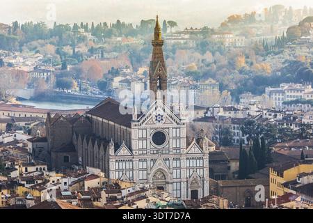 Florenz - der Blick auf Santa Croce vom Dom Dom Stockfoto