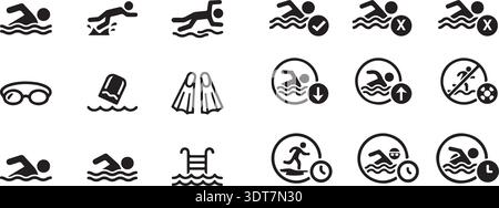 Symbol für die Kunst der Schwimmlinie für Sport-Apps und -Websites Stock Vektor