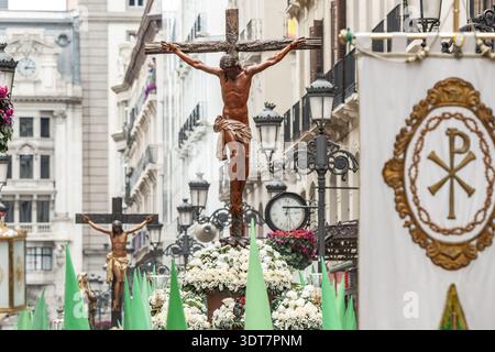 Fotografía Semana Santa Zaragoza 2025. 7 Palabras. Stockfoto