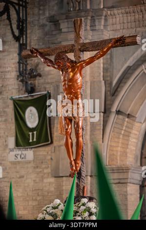 Fotografía Semana Santa Zaragoza 2025. 7 Palabras. Stockfoto