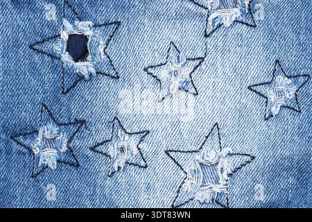 Denim Jeans Hintergrund mit Sternen Stockfoto