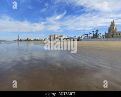 Regla Beach in Chipiona Stockfoto