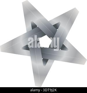 Design-Vorlagen für 3D-Effekt mit Sternlogo einfaches und modernes Konzept, isoliert auf weißem Hintergrund Stock Vektor