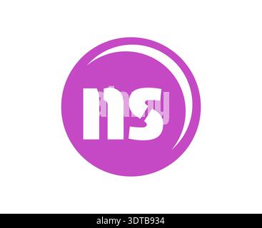 NS-Sportemblem oder Teamlogo. Ball Logo mit einer Kombination aus Anfangsbuchstaben N und S für Bälle, Sportfirma, Training, Vereinsabzeichen. Vektor Stock Vektor