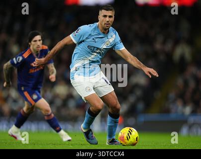 Manchester City's Rodri während des Premier League-Spiels im Etihad Stadium, Manchester. Bilddatum: Samstag, 21. Februar 2026. Stockfoto