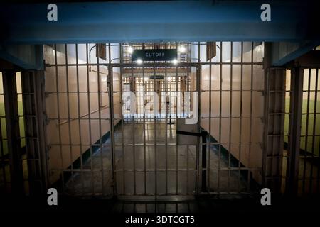 Alcatraz. Felseninsel in der San Francisco Bay. In der Zeit von 1934 bis 1963 eines der bekanntesten und berüchtigtsten Hochsicherheitsgefängnisse. Symbol für den amerikanischen Strafvollzug. San Francisco, Kalifornien, USA, Vereinigte Staaten von Amerika, 03.02.2026 *** Alcatraz Rock Island in der Bucht von San Francisco von 1934 bis 1963 eines der berühmtesten und berüchtigtsten Hochsicherheitsgefängnisse Symbol des amerikanischen Strafsystems San Francisco, Kalifornien, USA, USA, 03 02 2026 Stockfoto