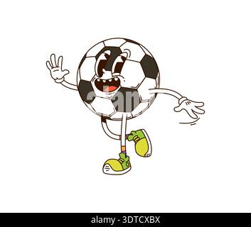 Cartoon-groovige Fußball- oder Fußballfigur Stock Vektor