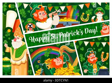 Happy St. Patrick's Holiday Poster mit Kobold Stock Vektor