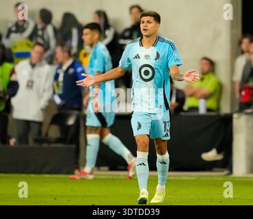 21. Januar 2026, Austin, Texas, USA: Minnesota United, Verteidiger ANTHONY MARKANICH (13), Gesten während eines Major League Soccer Matches zwischen Austin FC und Minnesota United am 21. Januar 2026 in Austin, Texas. Das Spiel endete mit einem Unentschieden von 2-2. (Kreditbild: © Scott Coleman/ZUMA Press Wire) NUR REDAKTIONELLE VERWENDUNG! Nicht für kommerzielle ZWECKE! Stockfoto