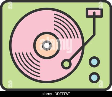 Vinyl Record Icon Vektor Design Vorlagen einfaches und modernes Konzept Stock Vektor