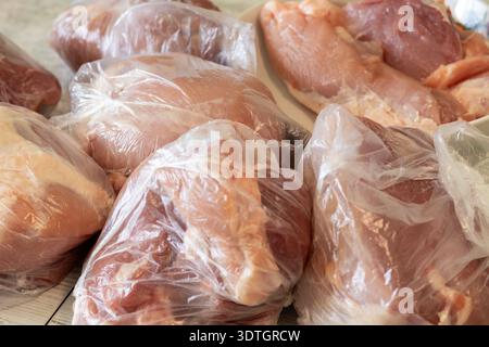 Schweinefleisch in Beuteln verpackt Stockfoto