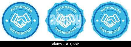 Handshake Certification Seal Official Dealer Business Trust Label Für Autorisierte Vertriebspartner Stock Vektor
