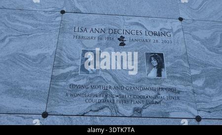 Los Angeles, Kalifornien, USA 21. Februar 2026 Addams Family TV Show Mittwoch Schauspielerin Lisa Loring Grave auf dem Hollywood Forever Cemetery am 21. Februar 2026 in Los Angeles, Kalifornien, USA. Foto: Barry King/Alamy Stock Photo Stockfoto