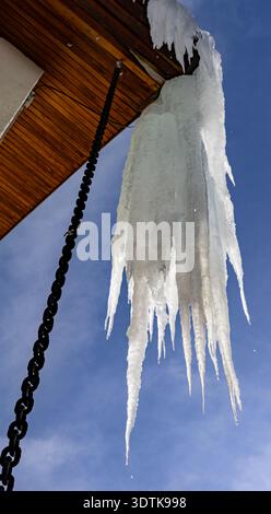 Icicles, Claviere Piemont Italien Stockfoto