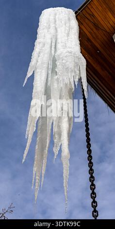 Icicles, Claviere Piemont Italien Stockfoto