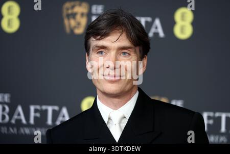 London, UK, 22nd February 2026,  Cillian Murphy  attends the BAFTA Film Awards at the Royal Festival Hall in London, UK.  Fred Duval / Alamy Live News Stockfoto