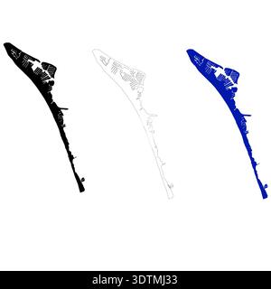 Anna Maria Island Kartensymbol. Florida USA Kartenschild. Flacher STYLE. Stockfoto