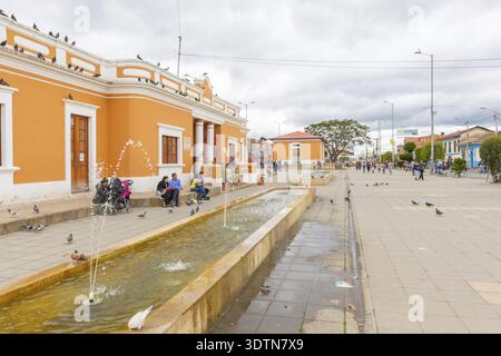 Cajica, Kolumbien 6. Juni Bahnhof von Cajica. Der Touristenzug verbindet Bogota jeden Samstag mit Cajica. Die Reise ist kurz und der Hauptplatz von Stockfoto