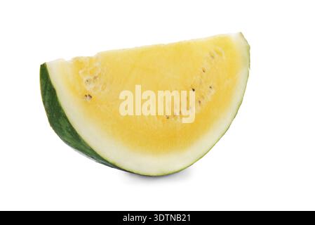 Gelbe Wassermelone auf weißem Hintergrund Stockfoto