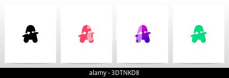 Pfeillinien Punkt umkreisen Letter Initial Logo Design A Stock Vektor