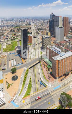 Bogota, Kolumbien 25. März Bogota aus der Vogelperspektive auf die Bezirke Paloqueamao und Santa Fe im Norden der Hauptstadt. Dreh am 25. März 2019 Stockfoto