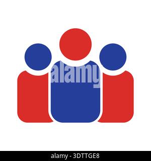 Hochwertige Personengruppe mit modernen flachen menschlichen Silhouetten. Ideal für Community, Teamwork, Unternehmen, soziale Netzwerke, Zusammenarbeit, organi Stock Vektor