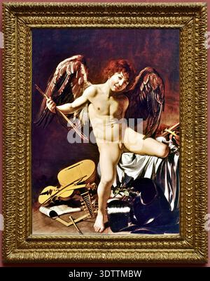 Cupid als Victor, 1601 Gemälde von Michelangelo Merisi da Caravaggio Stockfoto