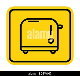 Dieses leuchtend gelbe Symbol zeigt ein schlichtes Toaster-Design, perfekt für moderne Küchen. Ideal für kulinarische Blogs, Werbeanzeigen für Geräte und Wohnkultur Stock Vektor