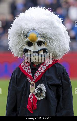 Karnevalsschwärmer mit großer Nase, Basel, Schweiz Stockfoto