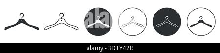 Minimalistischer Stoffaufhänger Icon Set Konzept der Mode Branding oder Logo Vektor Illustration Stock Vektor