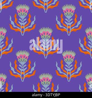 Retro-Design Mit Thistle-Motiv Stock Vektor