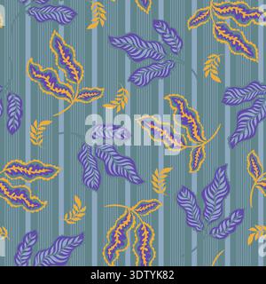 Ornamentales Folk Leaves-Streifenmuster Stock Vektor