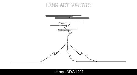 Saubere und minimale Strichgrafik, die eine Person zeigt, die eine Tasche trägt, während sie auf einem Weg geht. Stock Vektor