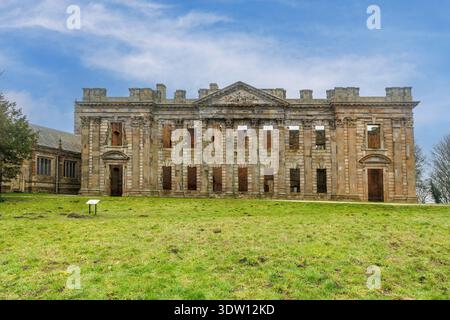 Sutton Scarsdale Hall, Herrenhaus Ruin, Derbyshire, England, Großbritannien Stockfoto