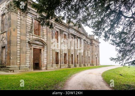 Sutton Scarsdale Hall, Herrenhaus Ruin, Derbyshire, England, Großbritannien Stockfoto