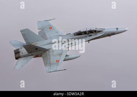 Avión de Combat F-18M del Ala 12 del Ejército del Aaire y del espacio de España Stockfoto