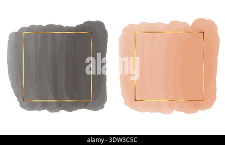 Farbenfrohe handgemalte Aquarellflecken und abstrakte Spritzer. Künstlerische organische Formen mit weicher Textur und natürlichem Fließverhalten Stockfoto