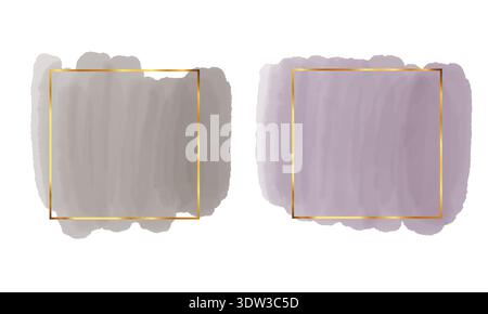 Farbenfrohe handgemalte Aquarellflecken und abstrakte Spritzer. Künstlerische organische Formen mit weicher Textur und natürlichem Fließverhalten Stockfoto