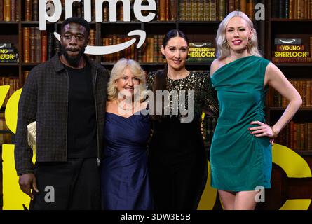 London, Großbritannien. Februar 2026. Ross Garshong, Fiona Hughes, Rachel Duffy und Ellie Buckley besuchten die Young Sherlock World Premiere in Queen Elizabeth Hall. Quelle: Doug Peters/EMPICS/Alamy Live News Stockfoto