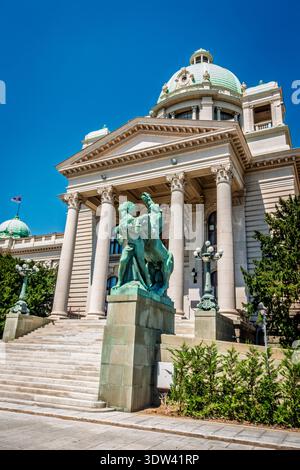 15. Juni 2024, Belgrad, Serbien: Eintritt in das Haus der Nationalversammlung der Republik Serbien in der Innenstadt von Belgrad. Stockfoto