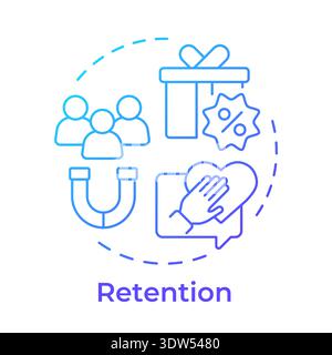 Symbol für blauen Verlauf der Retention Stock Vektor