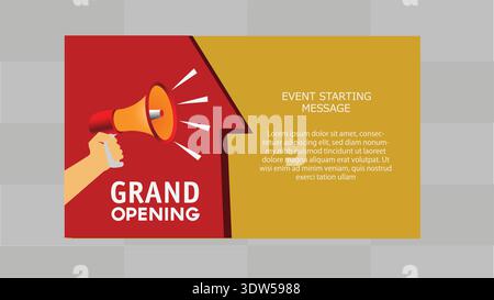 Flyer mit Megaphone-Illustration für die Werbeaktion für Geschäftsereignisse und den Store-Start Stock Vektor