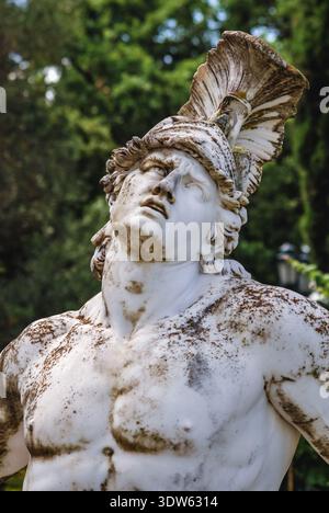 Korfu Island, Griechenland - 6. Juni 2008: Sterbende Achilles-Skulptur in Achilleion - Sisi-Palast im Dorf Gastouri auf Korfu Stockfoto