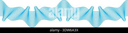 Blaue Linienkurve. Elektronische Form der Signalamplitude Stock Vektor