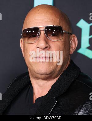 HOLLYWOOD, LOS ANGELES, KALIFORNIEN, USA - 17. FEBRUAR: VIN Diesel kommt zur Weltpremiere von Amazon Prime Video's „The Bluff“, die am 17. Februar 2026 im TCL Chinese Theatre IMAX in Hollywood, Los Angeles, Kalifornien, USA stattfindet. (Foto: Xavier Collin/Image Press Agency) Stockfoto