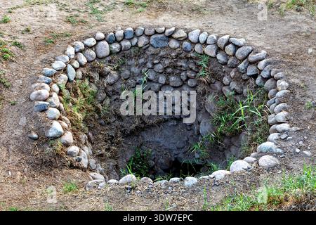 Die antiken Nasca Brunnen (Puquios) in der Nähe von Nazca, Peru Stockfoto